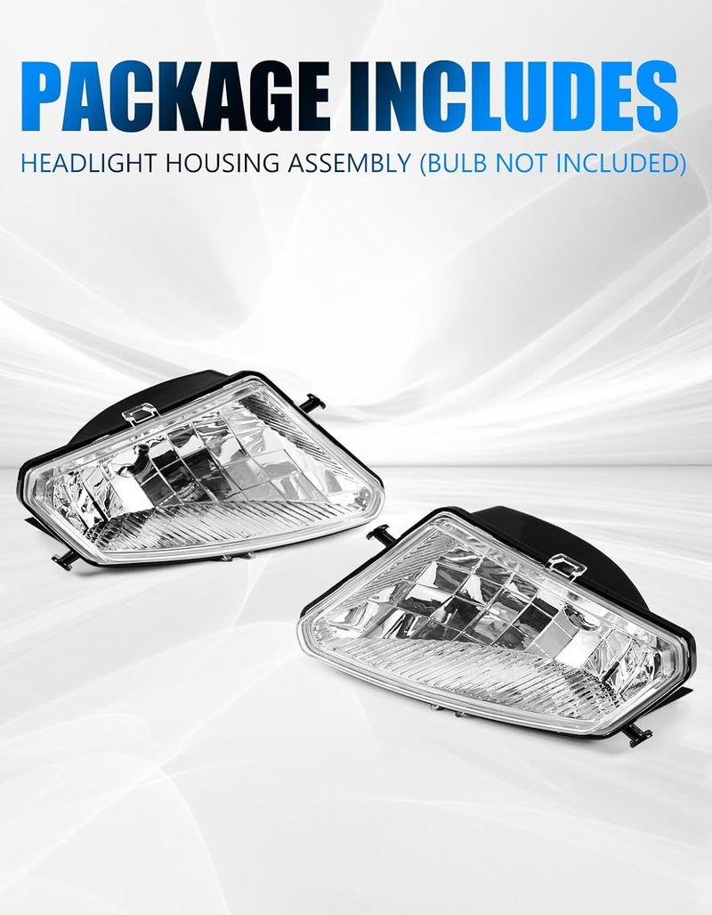 A & UTV PRO Headlight Housing for Polaris Sportsman 500 HO EFI TOURING 2005-2010, Front Left & Right Head Light Covers Head Lamp Lens Parts Accessories, (2PCS, Bulb Not Included) - Image 4